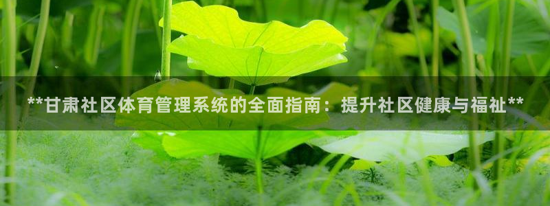 必一体育电子app：**甘肃社区体育管理系统的全面指南：提升